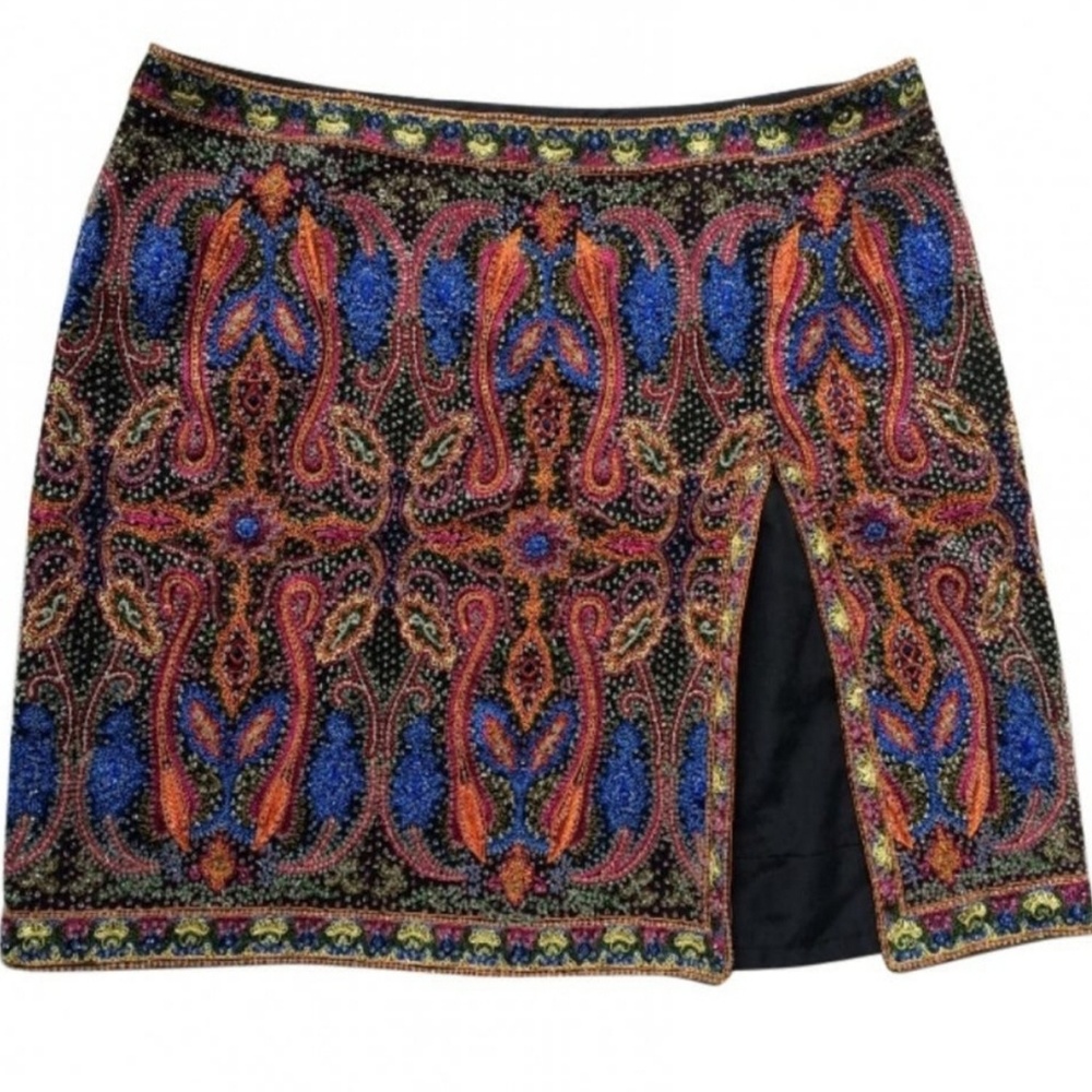 Vintage Escada Beaded & Embroidered Skirt